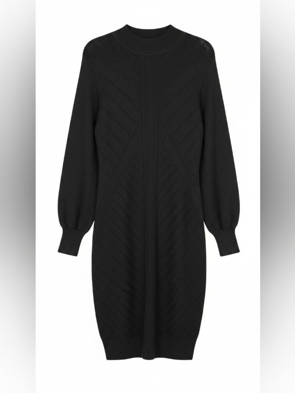 Simply Vera Vera Wang Black Long Sleeve Knit Sweater Dress SZ L